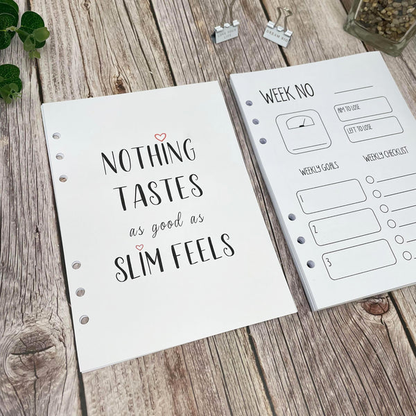 B&W Food Diary - Nothing Tastes - A5 Planner Inserts