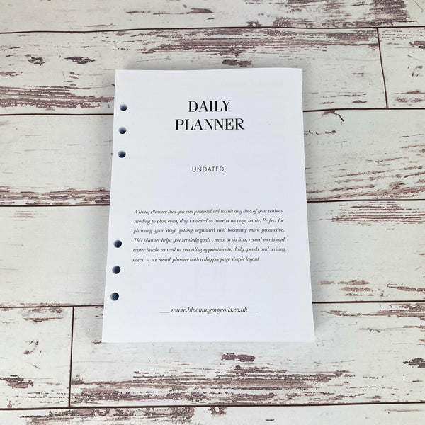 Undated Daily Planner - A5 Inserts Only